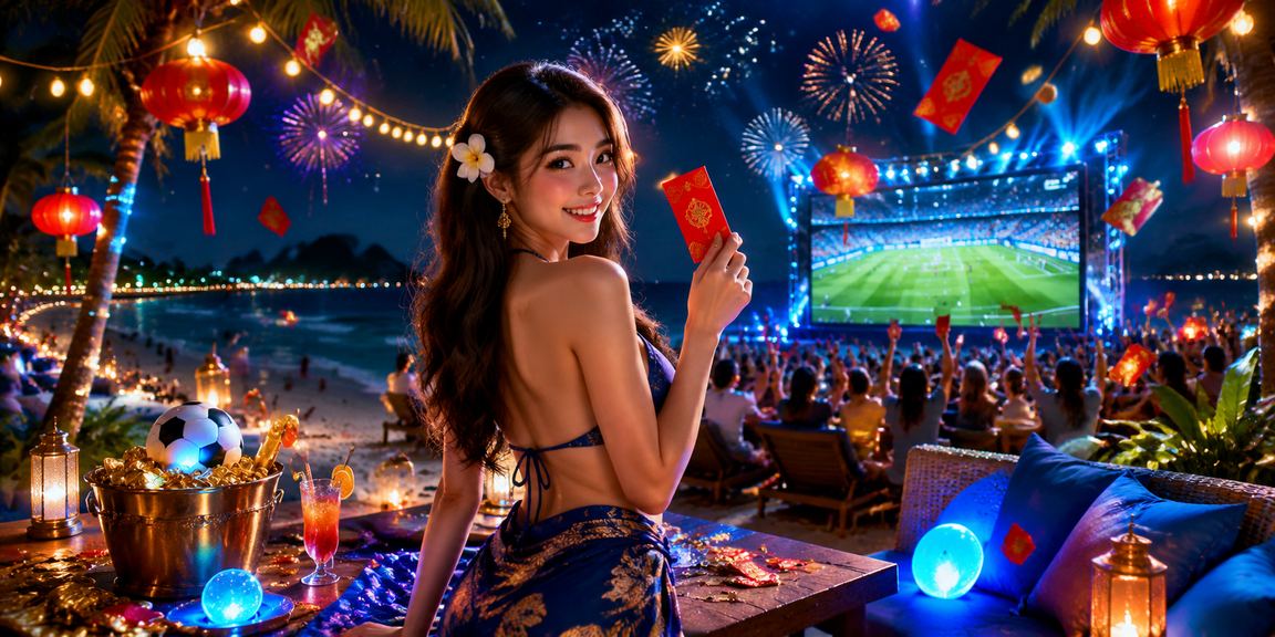 Bao lì xì đỏ và đèn lồng trang trí tại Côn Đảo trong mùa lễ hội xổ số